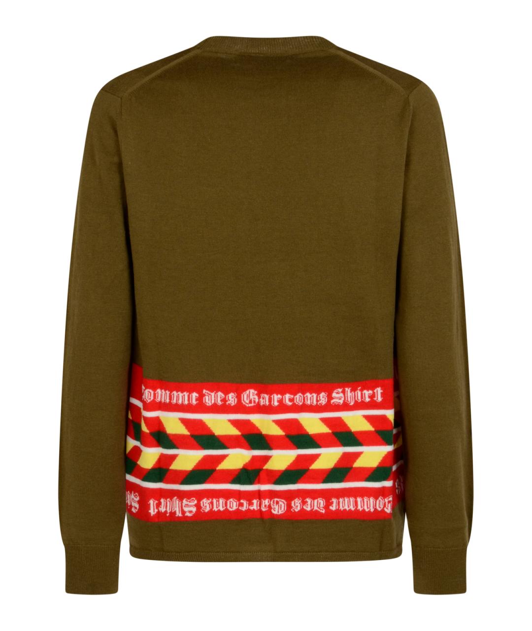 COMME DES GARÇONS Хаки синтетический джемпер / свитер, фото 2