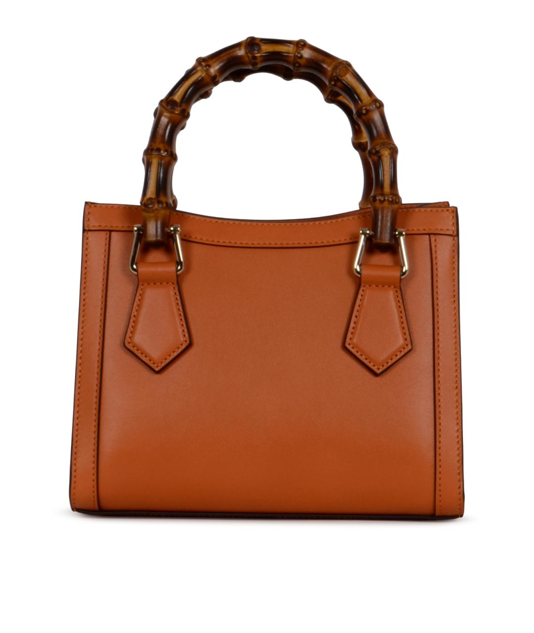 GUCCI Коричневая кожаная сумка тоут, фото 3