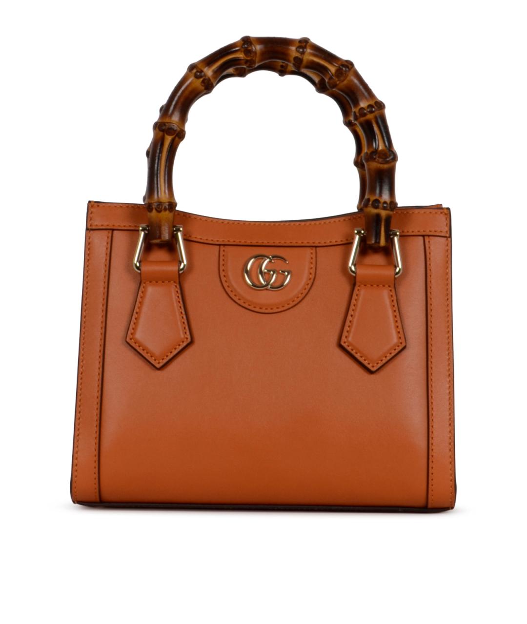 GUCCI Коричневая кожаная сумка тоут, фото 1