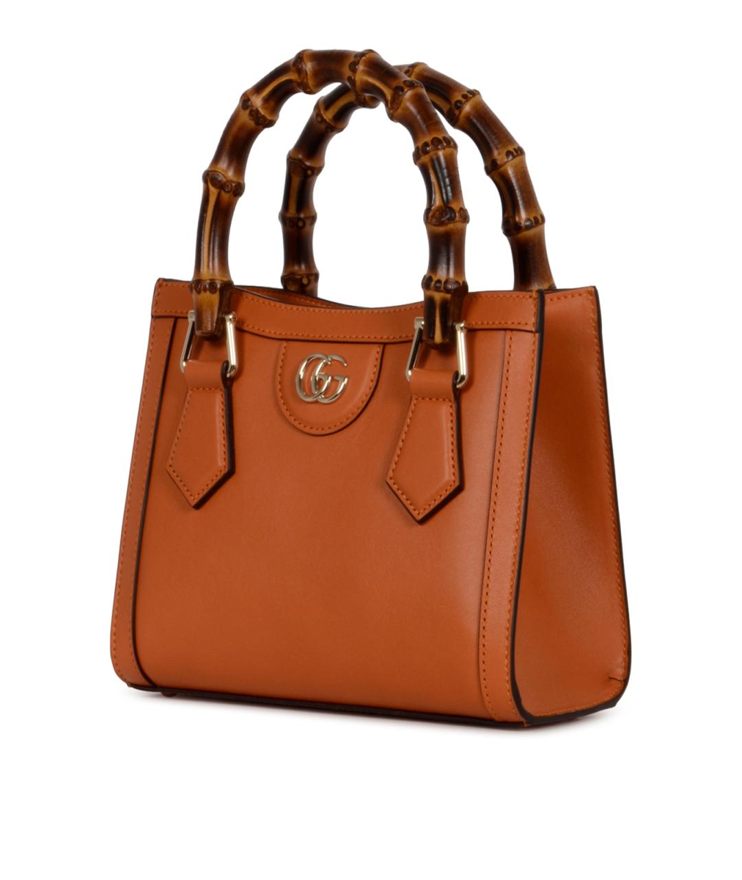 GUCCI Коричневая кожаная сумка тоут, фото 2