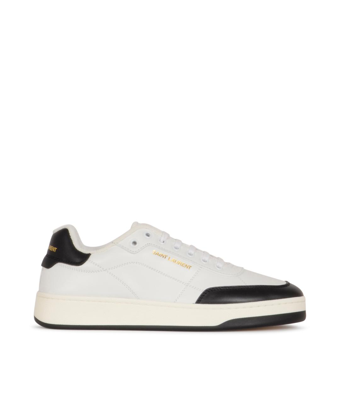 SAINT LAURENT Белые кожаные низкие кроссовки / кеды, фото 1