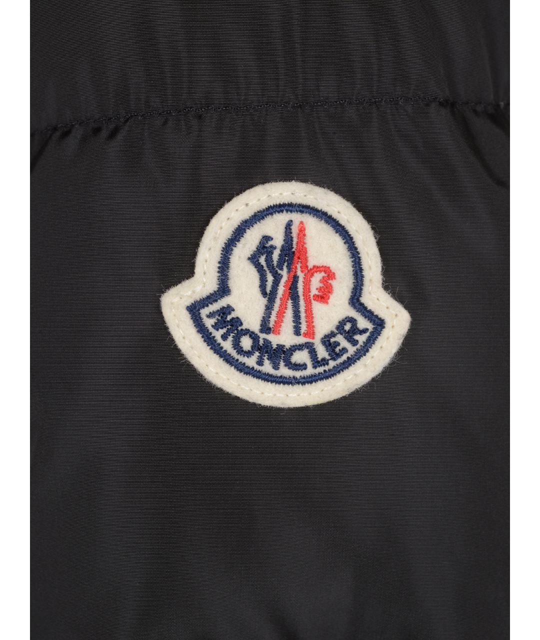 MONCLER Черный полиамидовый пуховик, фото 3