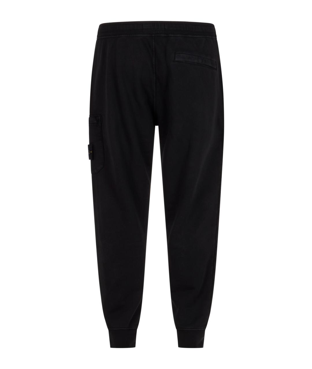 STONE ISLAND Черные хлопковые повседневные брюки, фото 2