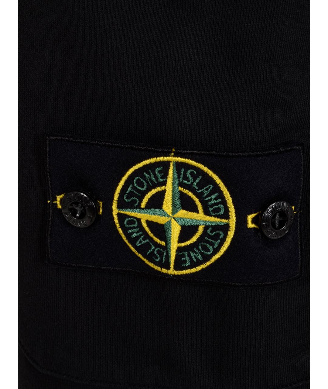 STONE ISLAND Черные хлопковые повседневные брюки, фото 3