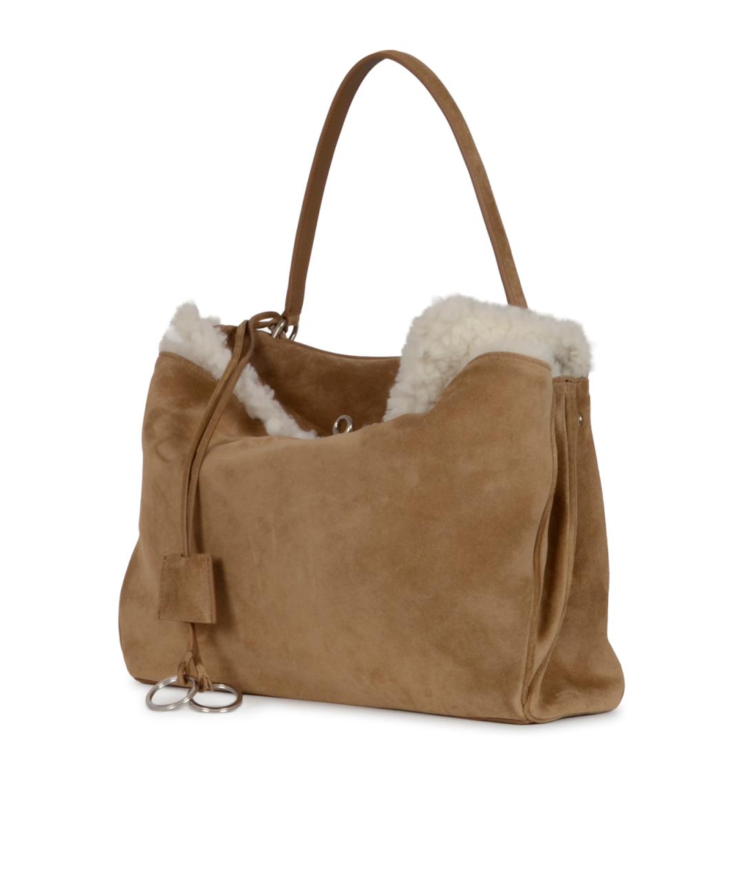 BALENCIAGA Бежевая замшевая сумка тоут, фото 2