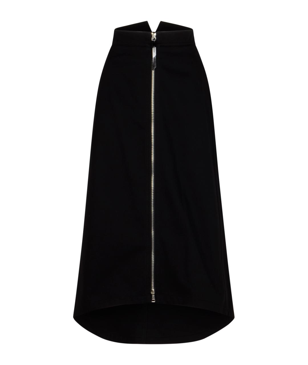 MONCLER Черная полиэстеровая юбка миди, фото 1