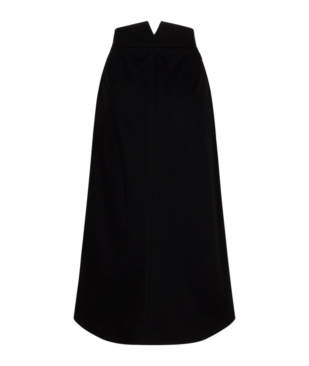 MONCLER Черная полиэстеровая юбка миди, фото 2