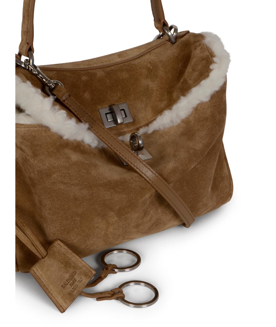 BALENCIAGA Бежевая замшевая сумка тоут, фото 4
