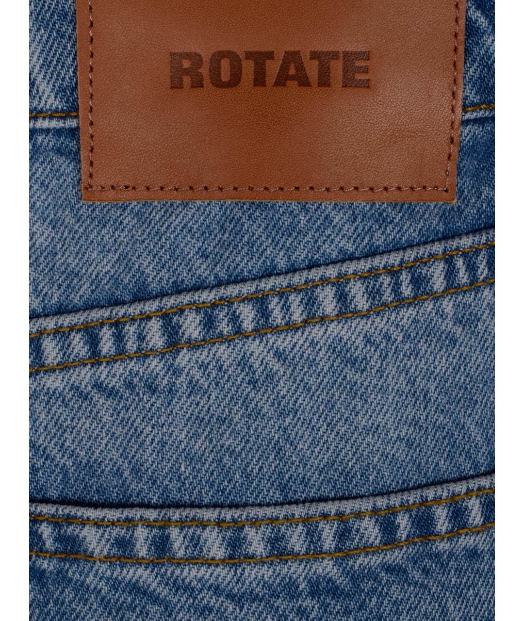 ROTATE Голубые хлопковые прямые джинсы, фото 3