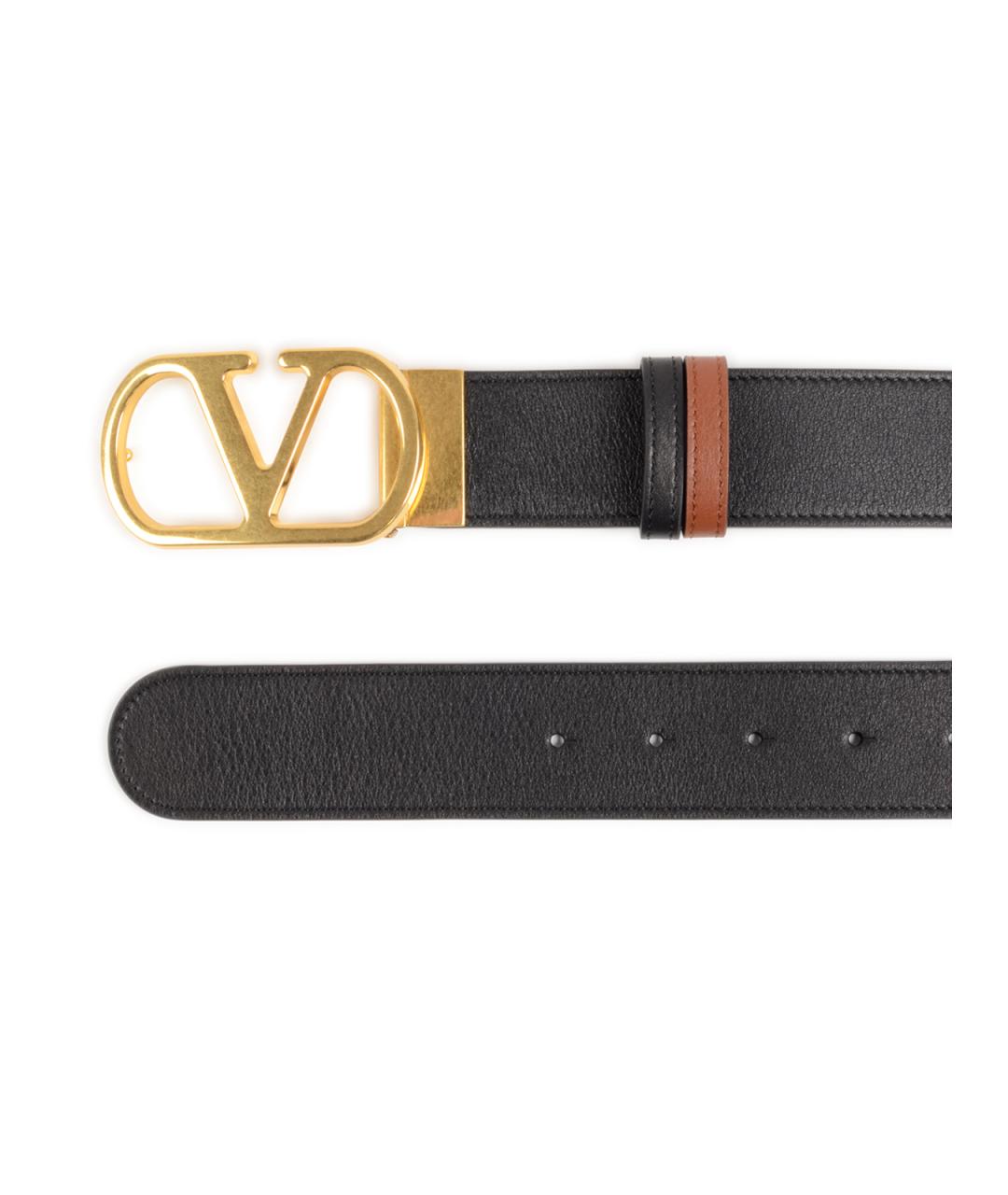 VALENTINO Черный кожаный ремень, фото 2