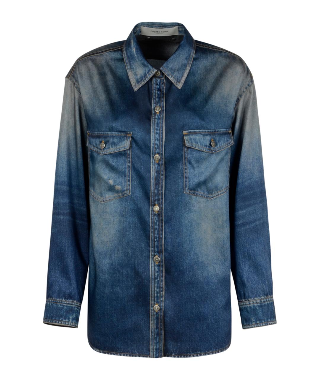 GOLDEN GOOSE DELUXE BRAND Синяя полиэстеровая рубашка, фото 1