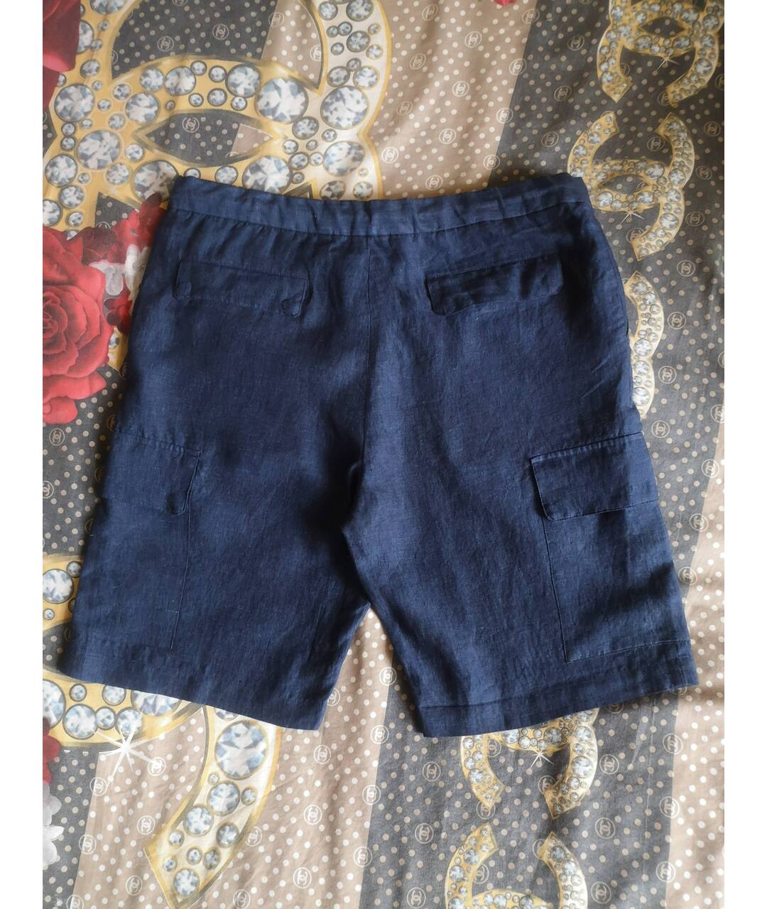 EMPORIO ARMANI Темно-синие хлопковые шорты, фото 2