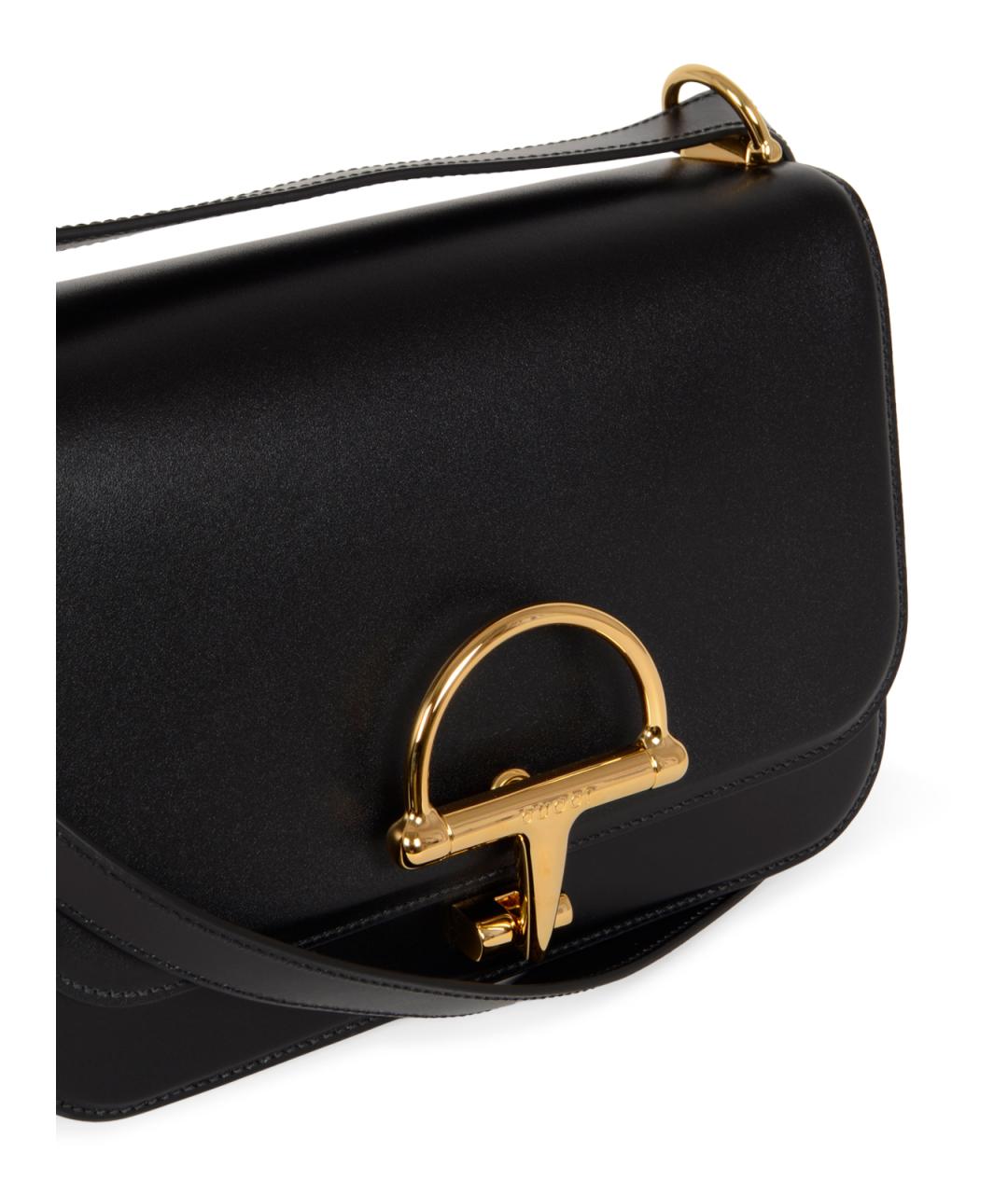 GUCCI Черная кожаная сумка через плечо, фото 4