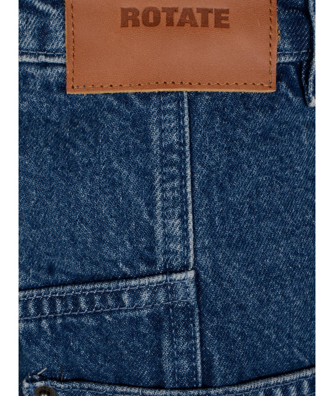 ROTATE Синие хлопковые прямые джинсы, фото 3