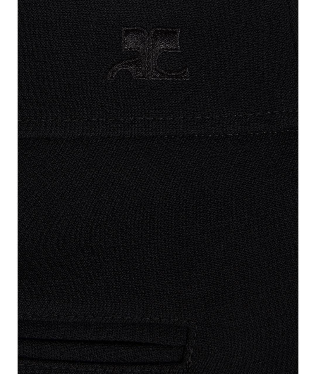 COURREGES Черные полиэстеровые прямые брюки, фото 3