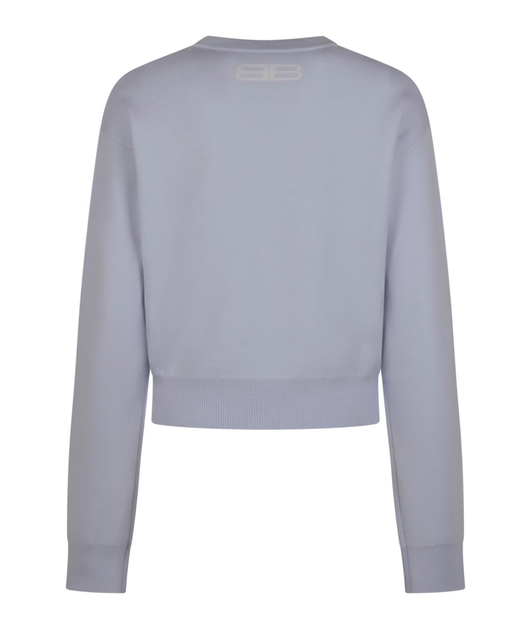 BALENCIAGA Голубой хлопковый джемпер / свитер, фото 2