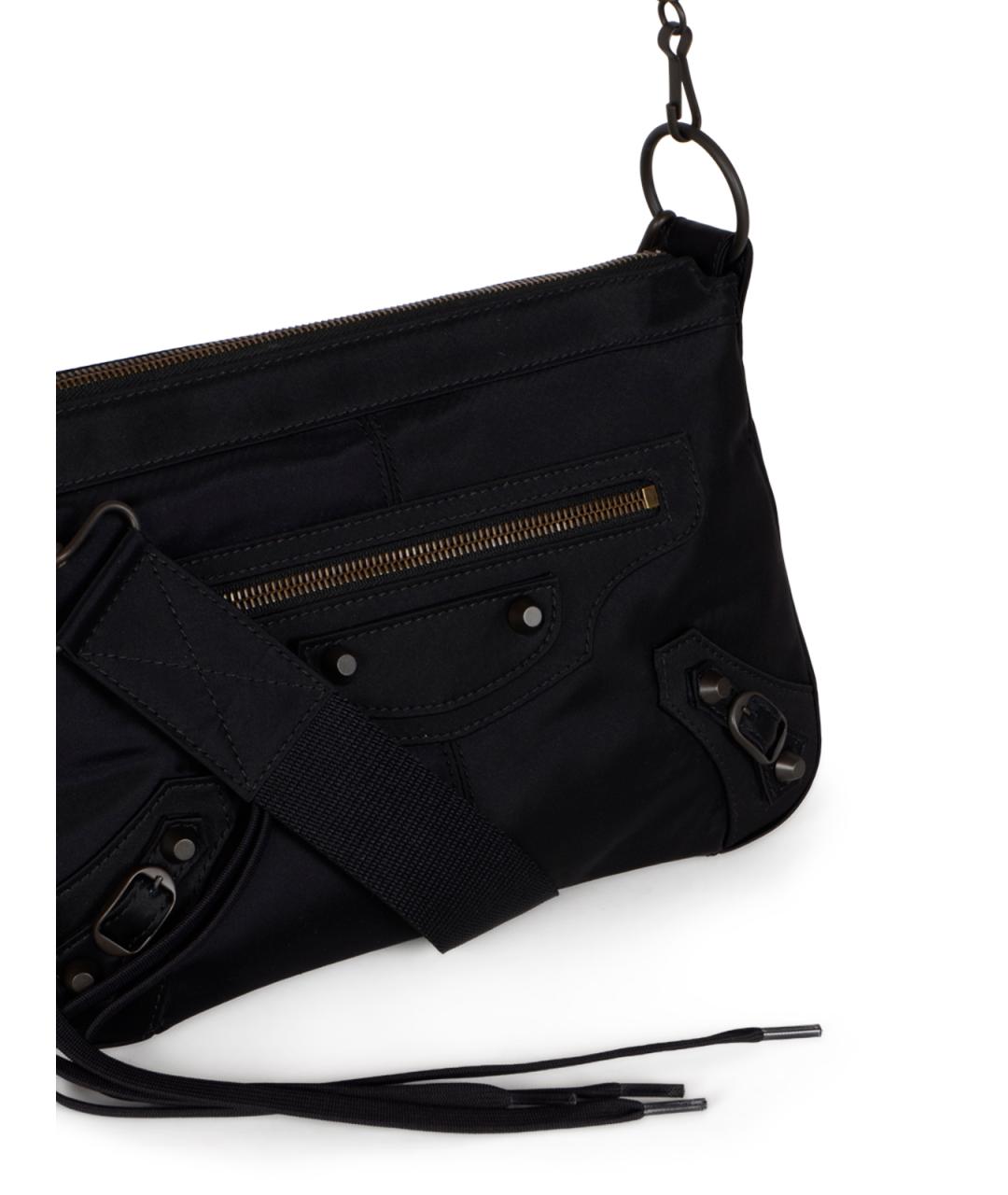 BALENCIAGA Черная тканевая сумка на плечо, фото 4