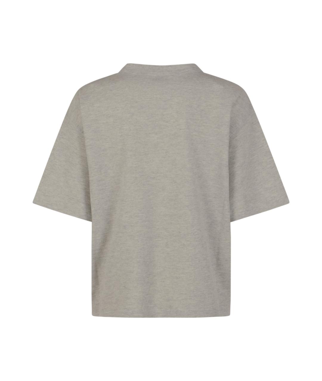 SAINT LAURENT Серая хлопковая футболка, фото 2