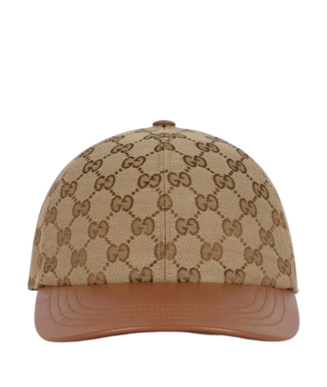 GUCCI Бежевая хлопковая кепка, фото 1