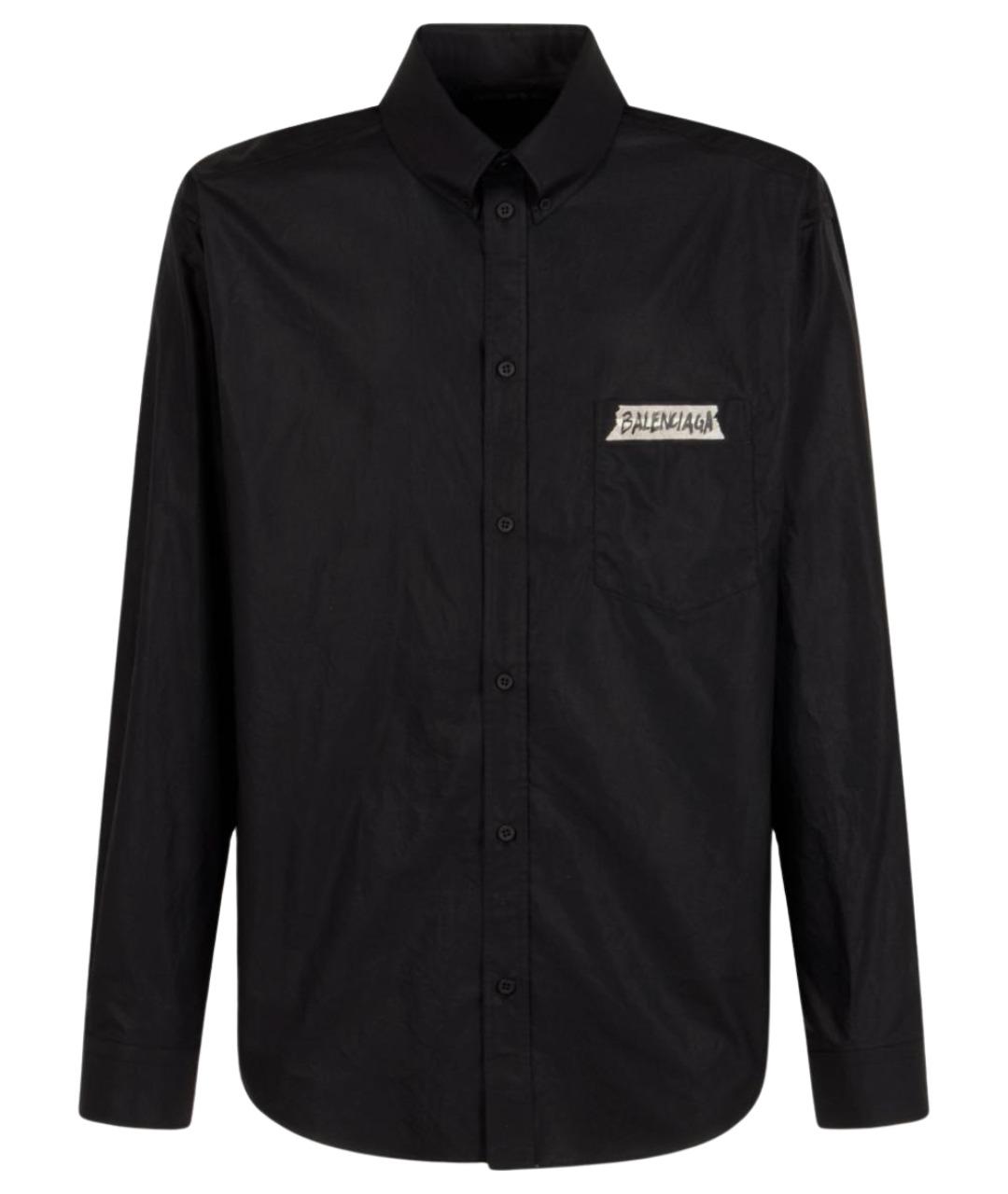 BALENCIAGA Черная хлопковая кэжуал рубашка, фото 1