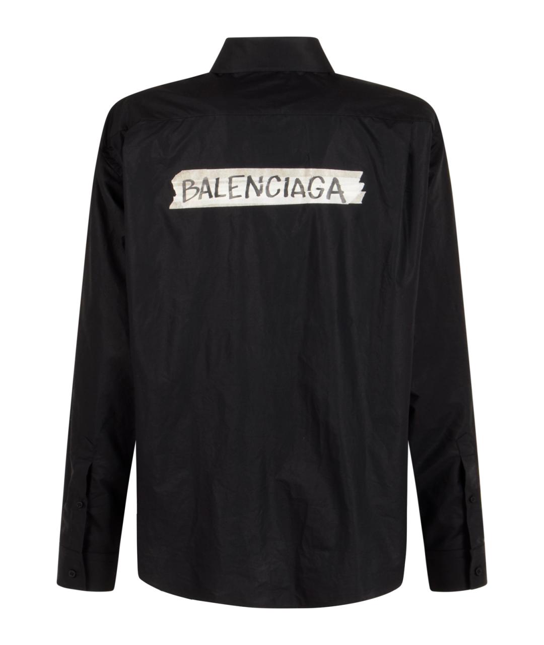 BALENCIAGA Черная хлопковая кэжуал рубашка, фото 2