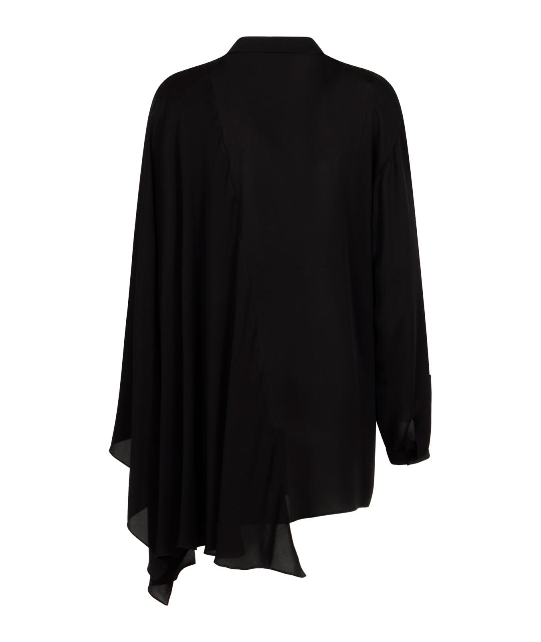 BALENCIAGA Черная шелковая блузы, фото 2