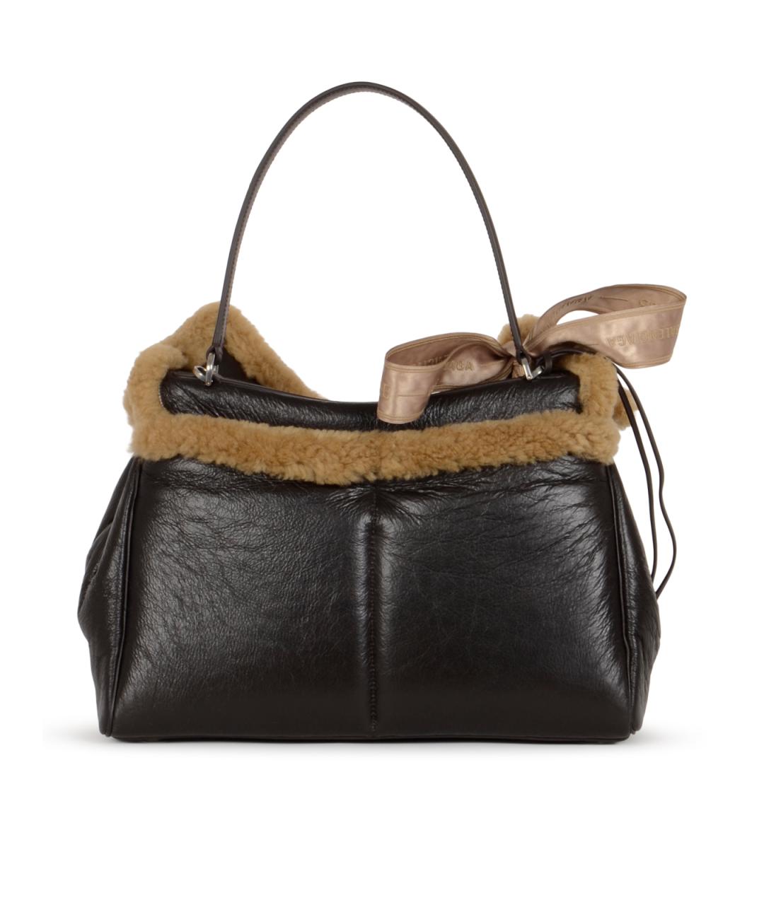 BALENCIAGA Коричневая кожаная сумка тоут, фото 3