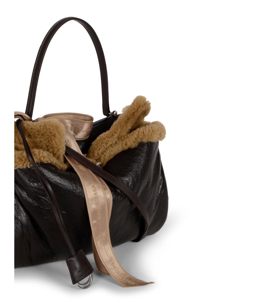 BALENCIAGA Коричневая кожаная сумка тоут, фото 4