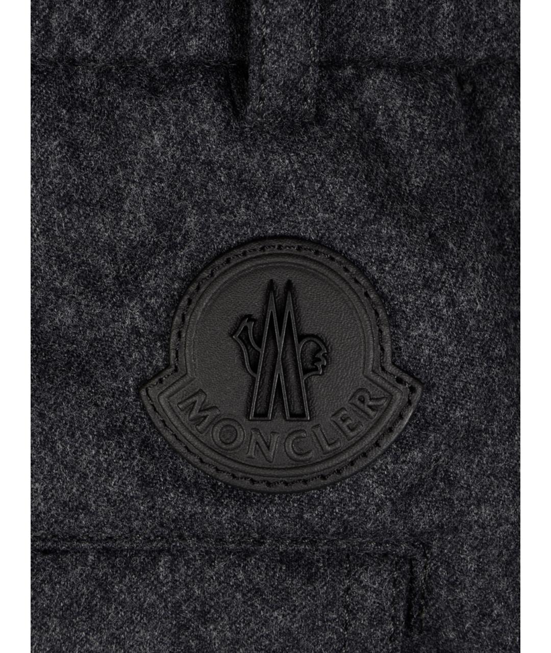 MONCLER Серые шерстяные повседневные брюки, фото 3