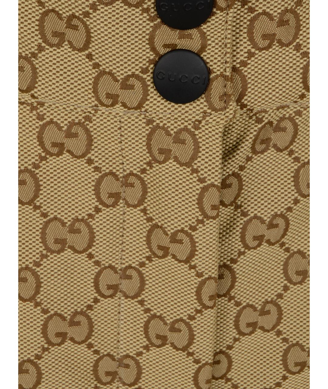 GUCCI Бежевые полиамидовые спортивные брюки и шорты, фото 3