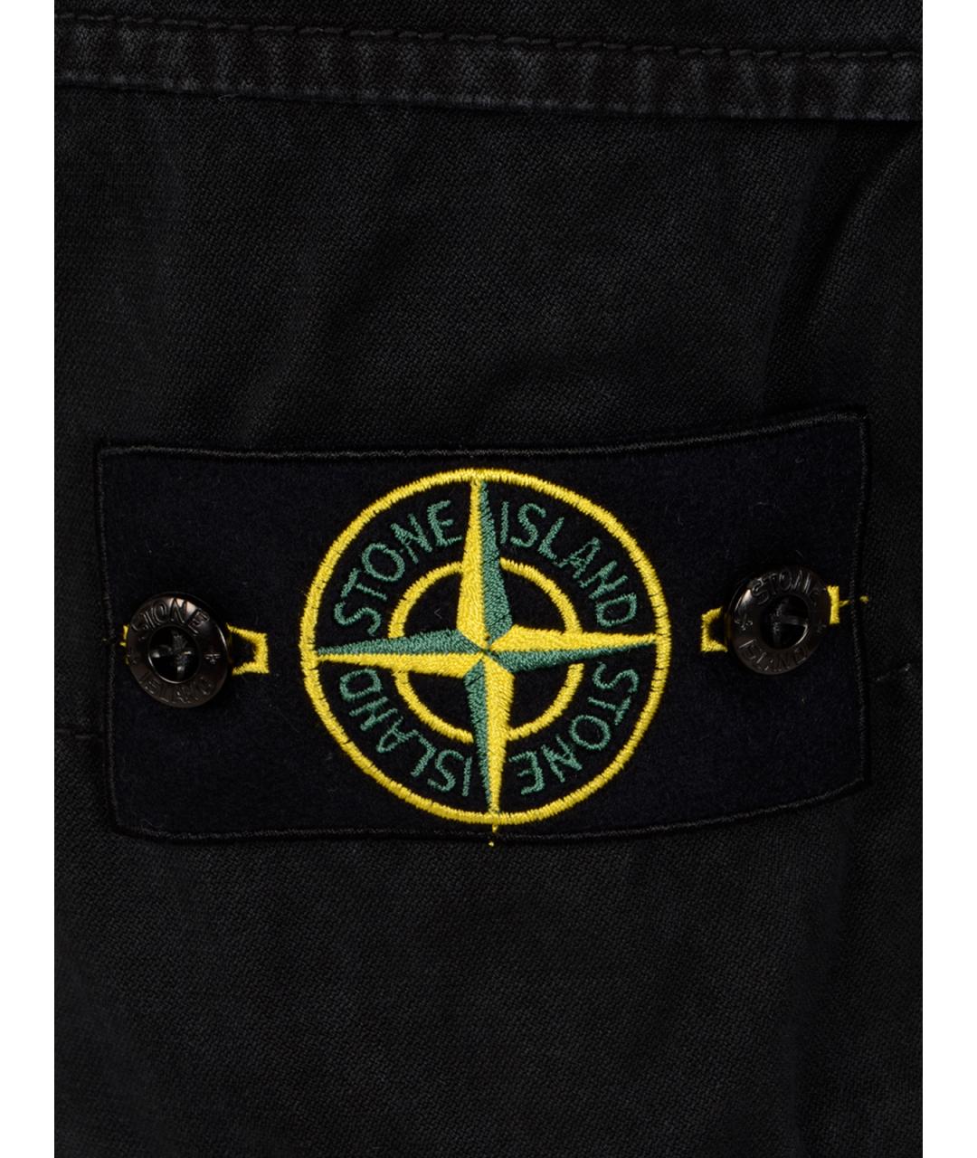 STONE ISLAND Черные хлопковые повседневные брюки, фото 3