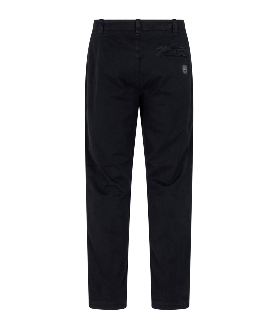 STONE ISLAND Темно-синие хлопковые брюки чинос, фото 2