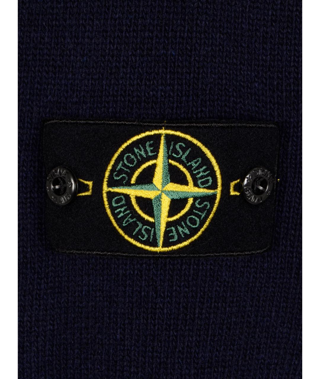 STONE ISLAND Темно-синий шерстяной джемпер / свитер, фото 3