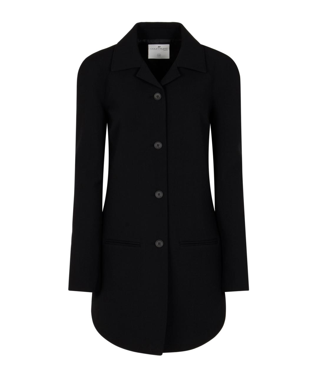 COURREGES Черное полиэстеровое пальто, фото 1