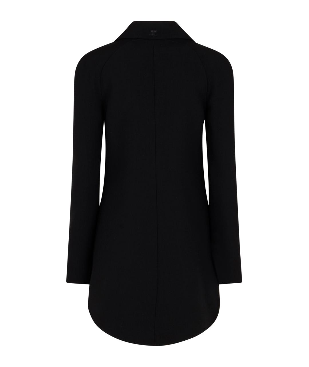 COURREGES Черное полиэстеровое пальто, фото 2