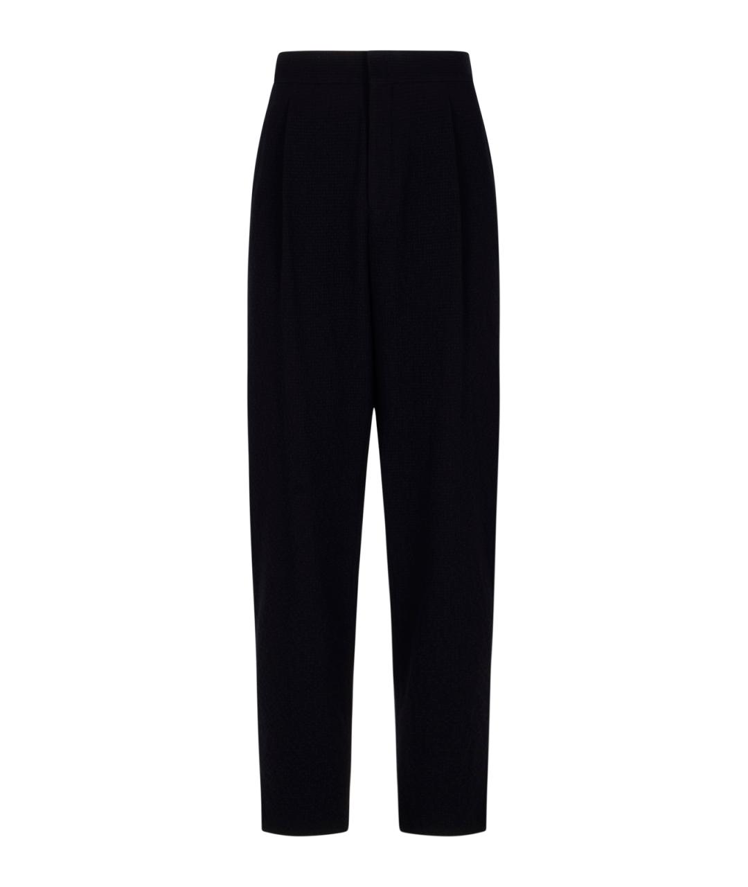 GIORGIO ARMANI Темно-синие шерстяные повседневные брюки, фото 1