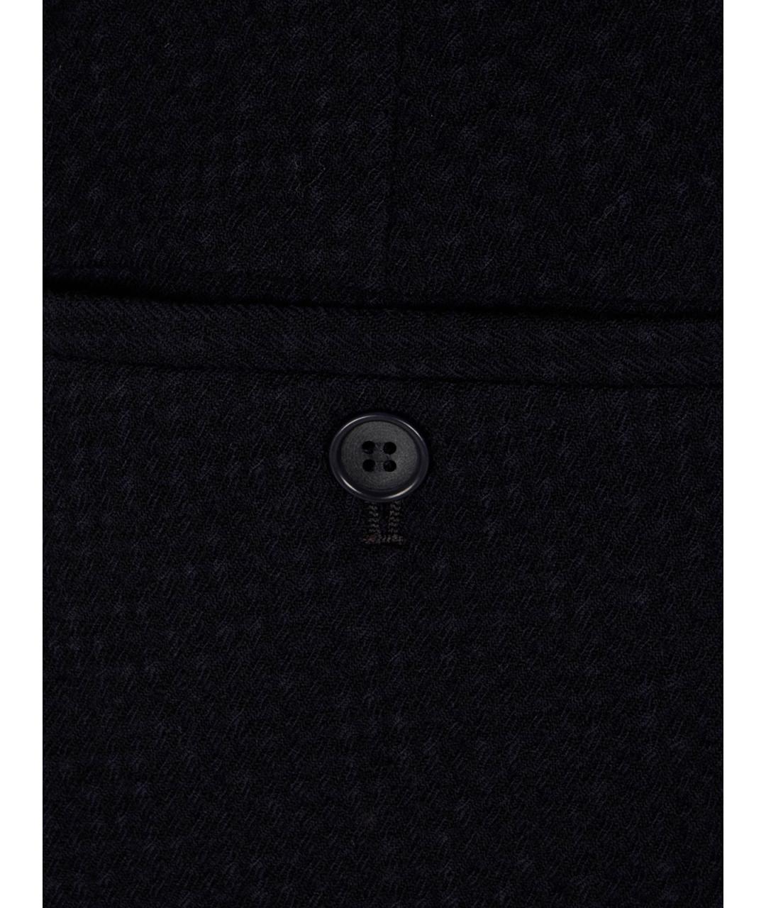 GIORGIO ARMANI Темно-синие шерстяные повседневные брюки, фото 3