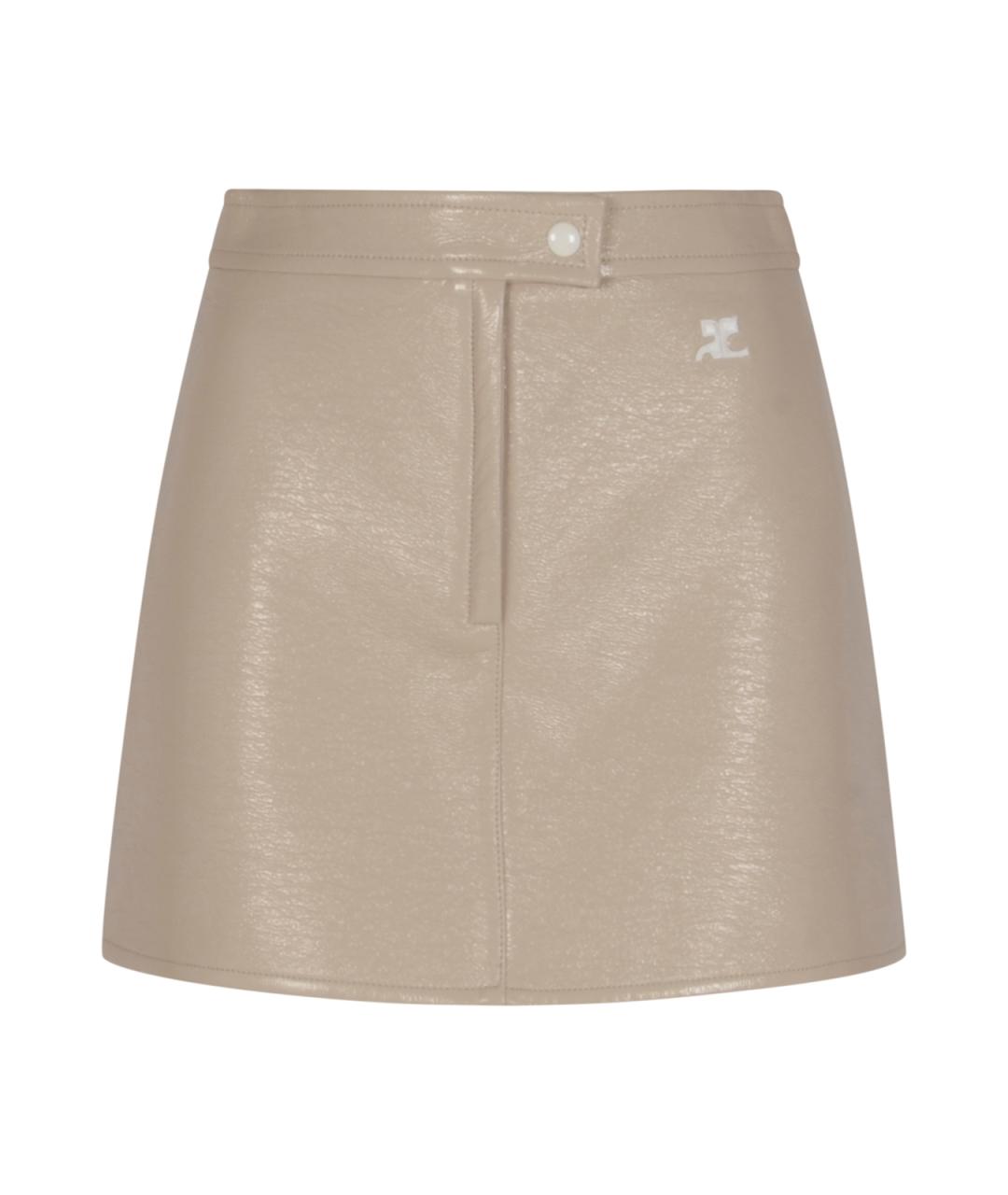 COURREGES Серая хлопковая юбка мини, фото 1