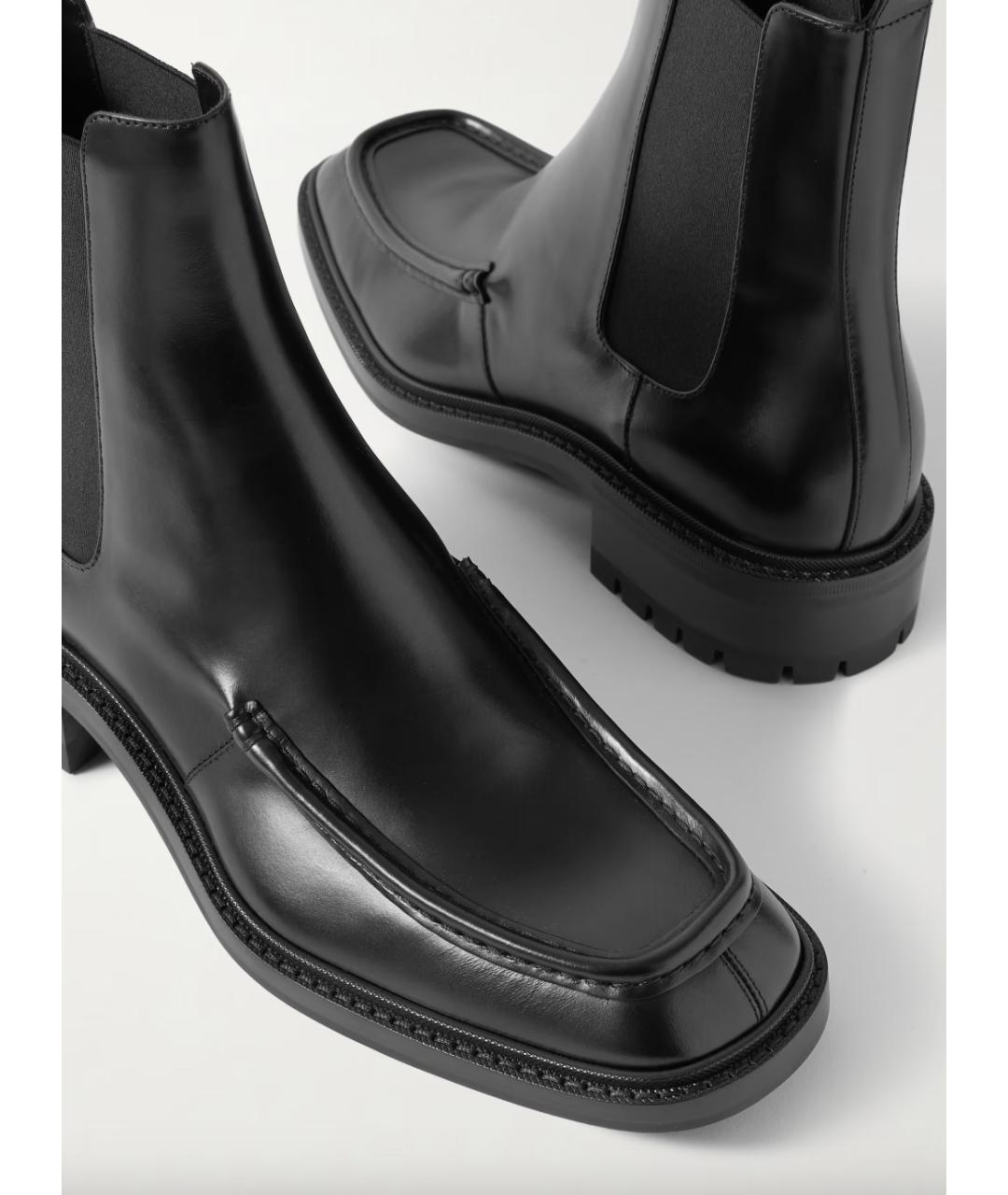 SAINT LAURENT Черные кожаные высокие ботинки, фото 4