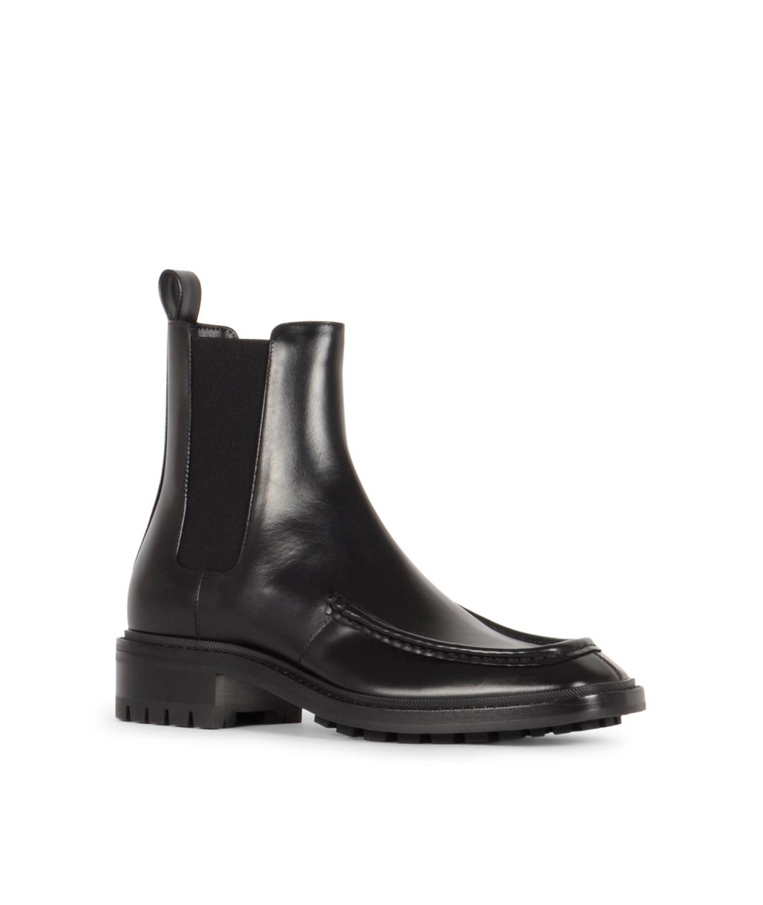 SAINT LAURENT Черные кожаные высокие ботинки, фото 2