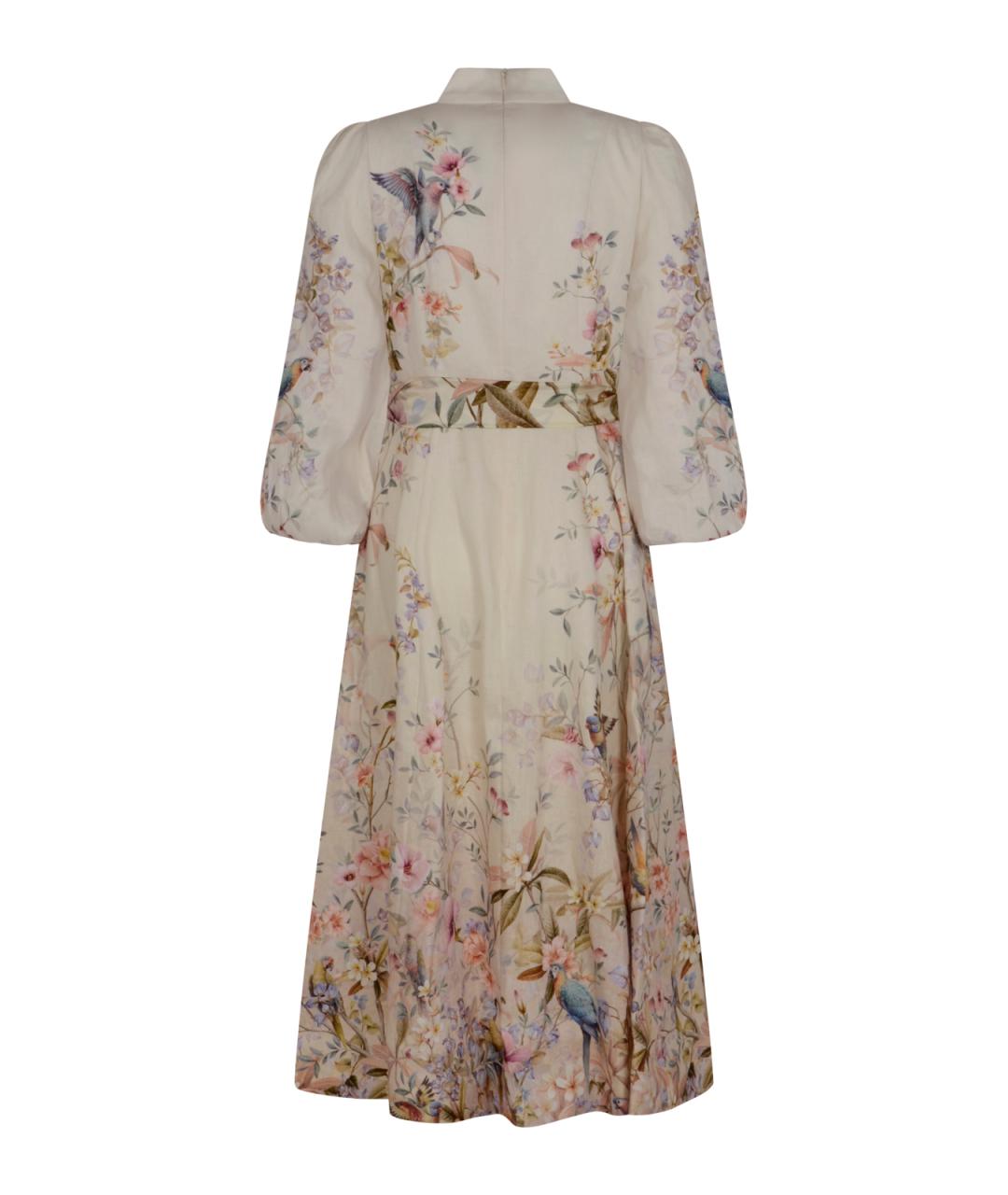 ZIMMERMANN Бежевое льняное повседневное платье, фото 2