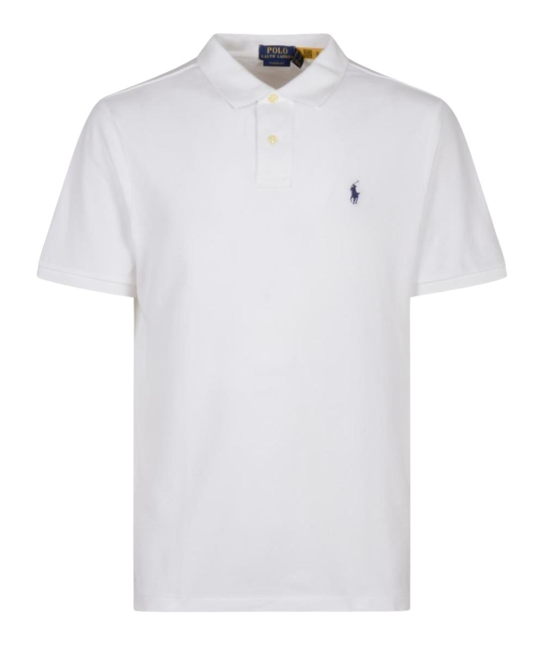 POLO RALPH LAUREN Белое хлопковое поло с коротким рукавом, фото 1