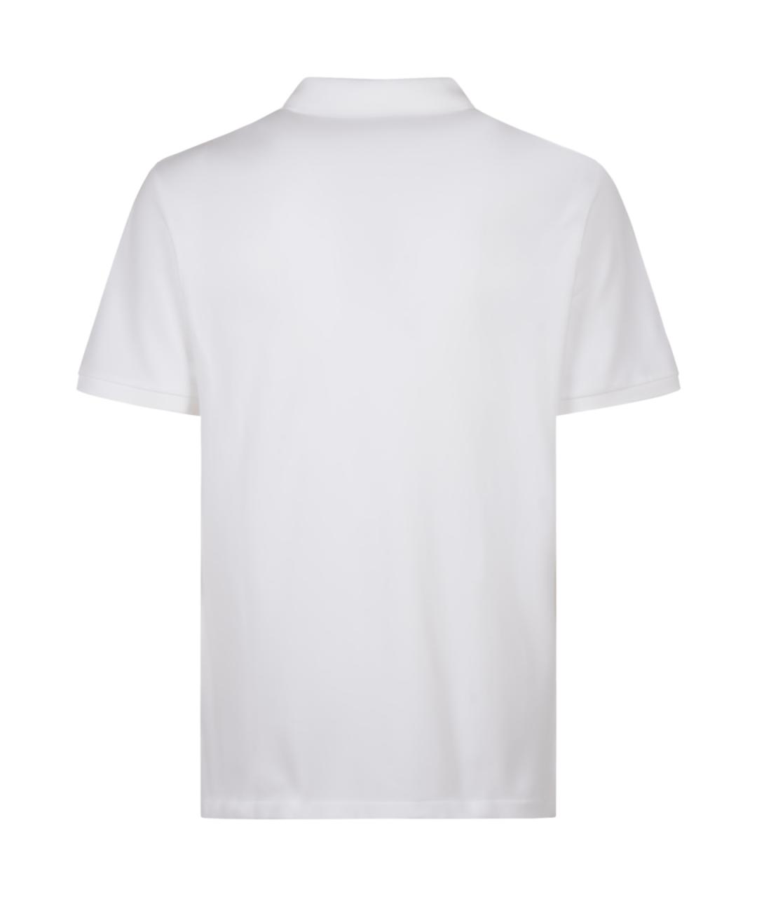 POLO RALPH LAUREN Белое хлопковое поло с коротким рукавом, фото 2