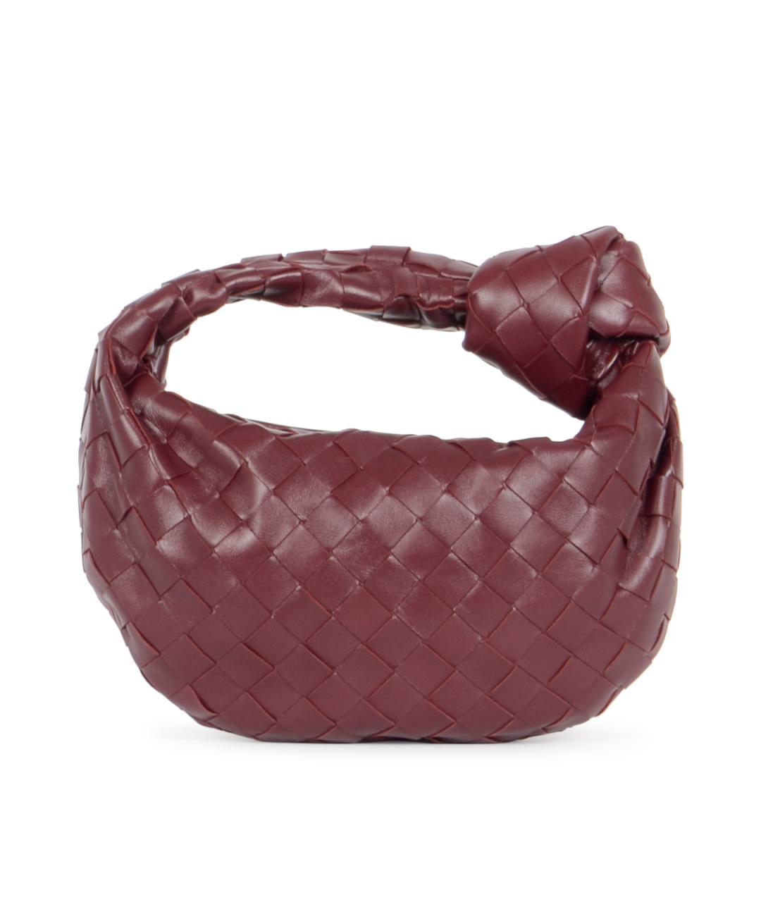 BOTTEGA VENETA Бордовая кожаная сумка с короткими ручками, фото 3