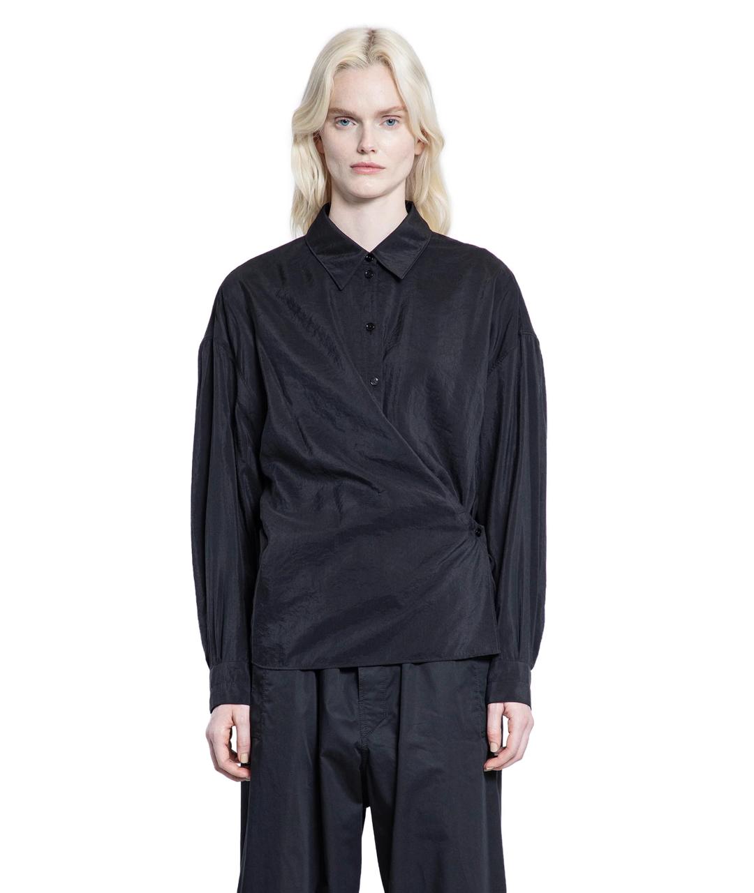 LEMAIRE Черная полиамидовая рубашка, фото 4