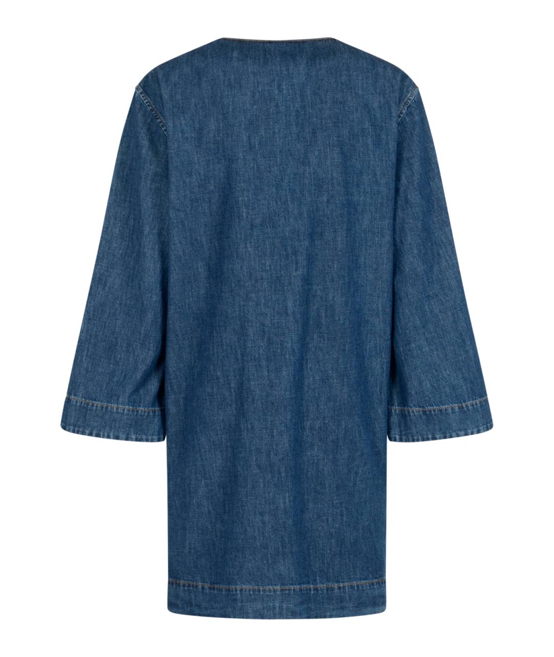 VALENTINO Синее хлопковое повседневное платье, фото 2