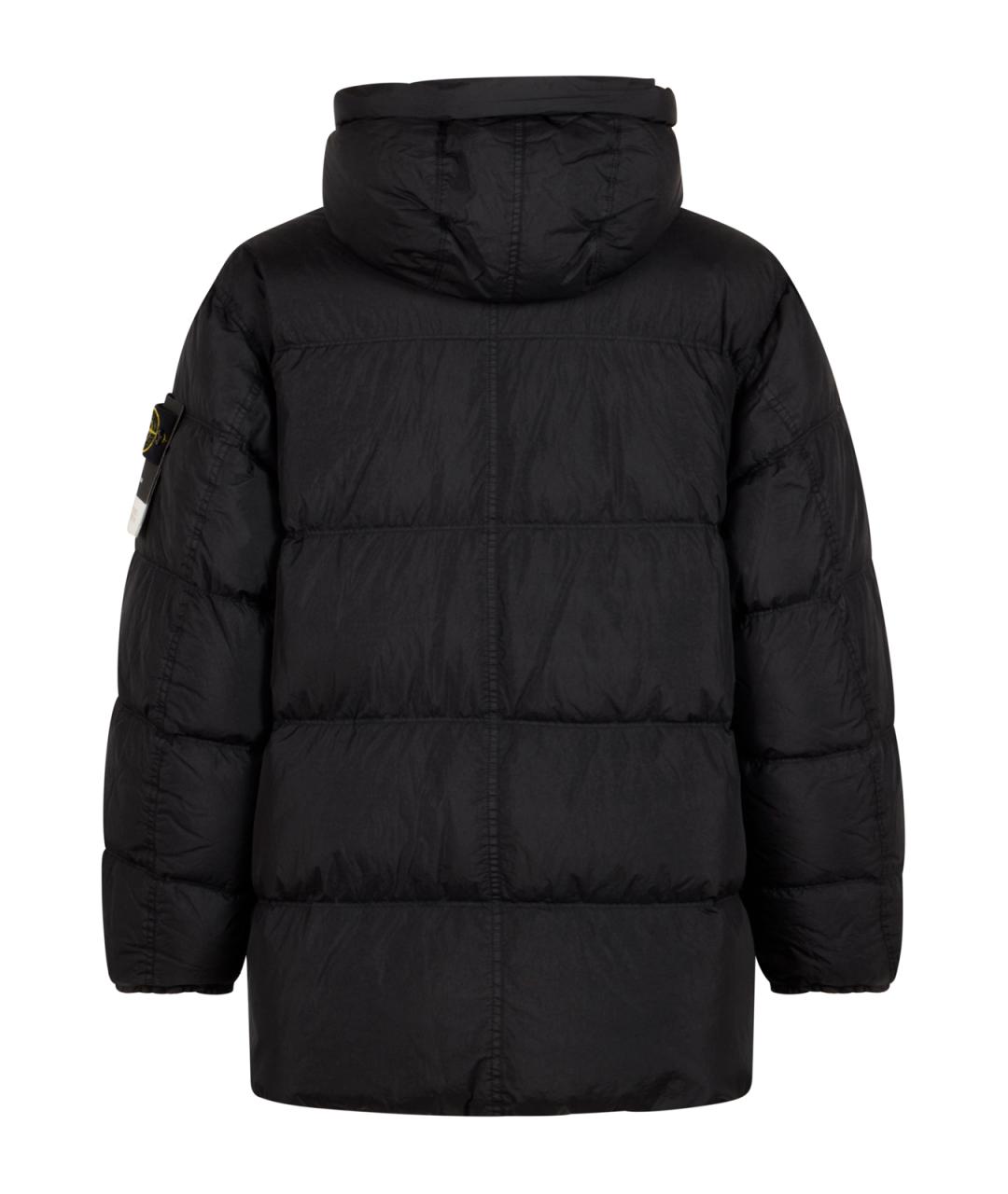 STONE ISLAND Черный полиамидовый пуховик, фото 2