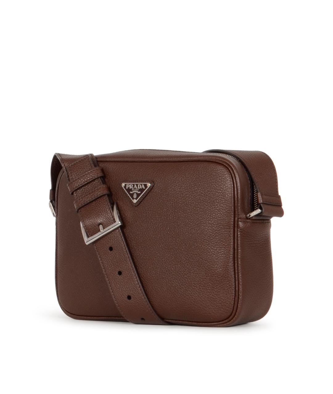 PRADA Коричневая кожаная сумка на плечо, фото 2