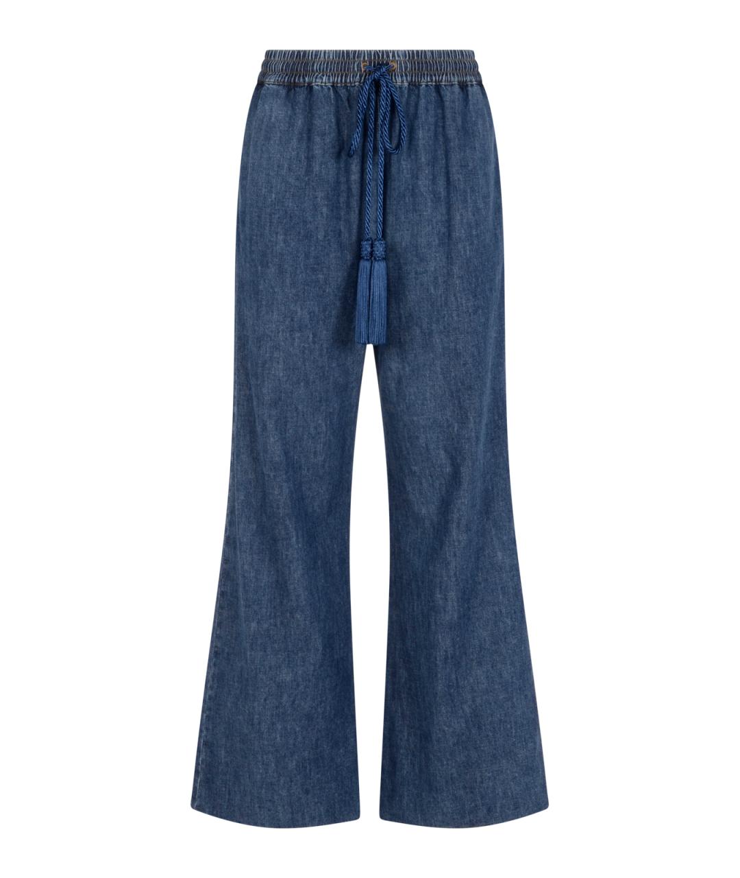 VALENTINO Синие хлопковые джинсы клеш, фото 1