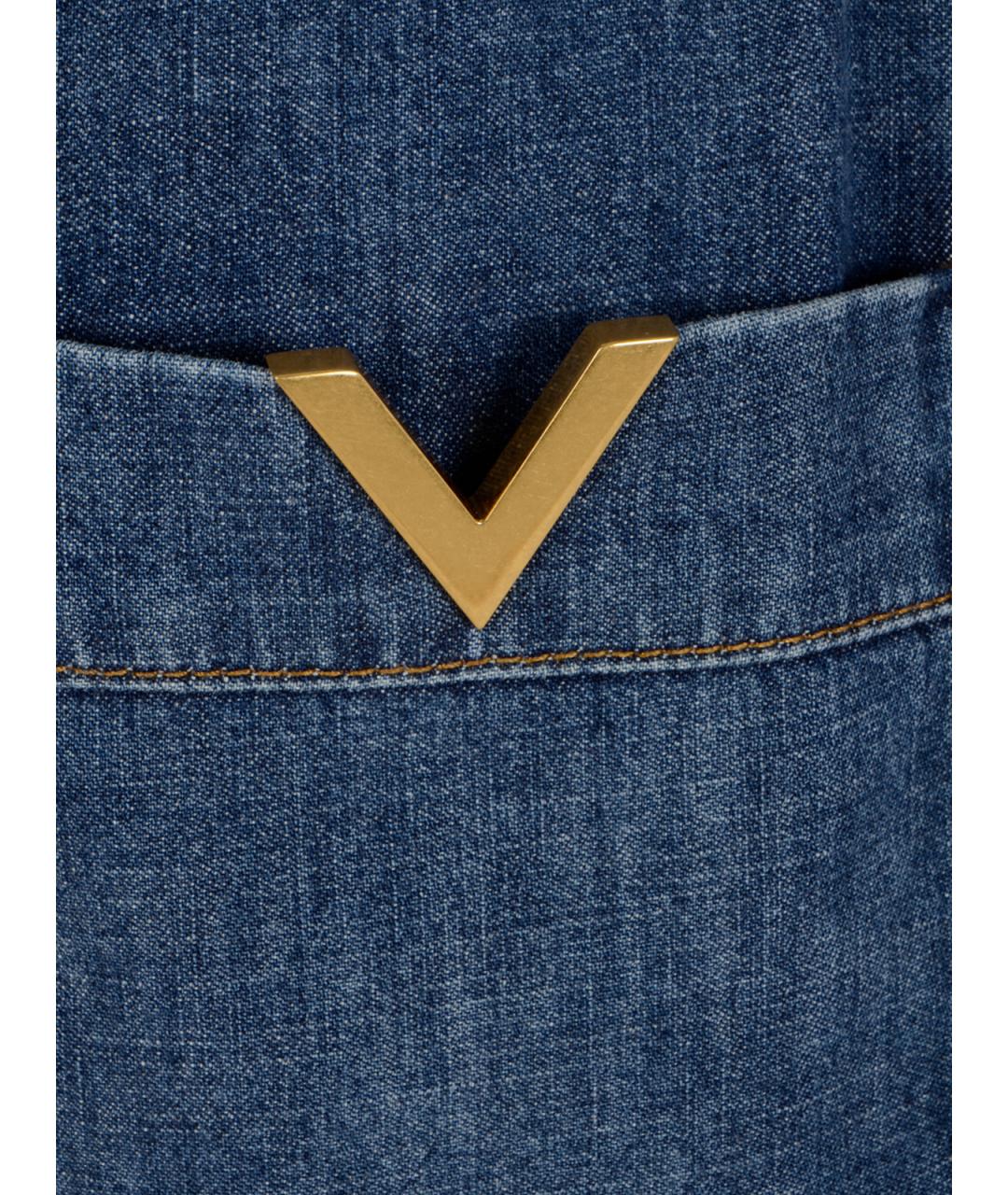 VALENTINO Синие хлопковые джинсы клеш, фото 3